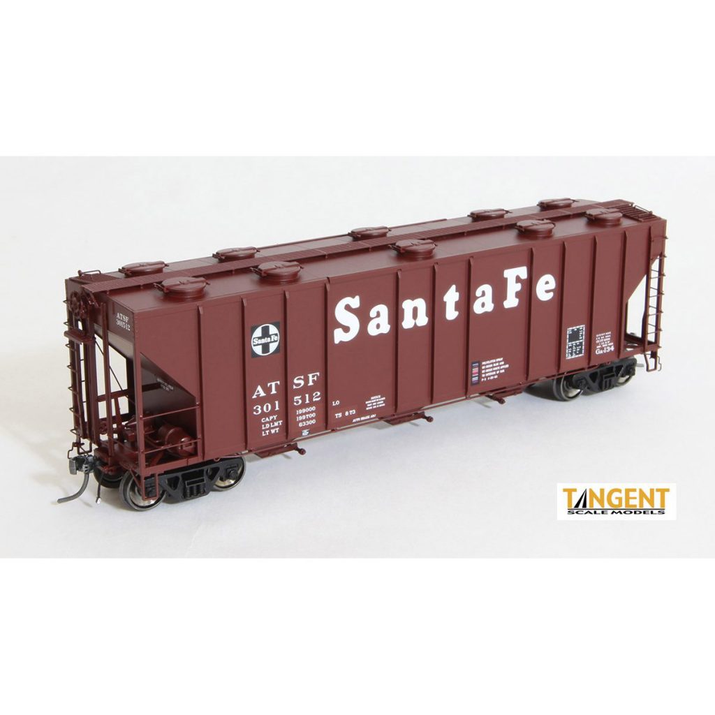 Tangent HO PS 2CD 4000 Covered Hopper Santa Fe Spring Creek Model Trains