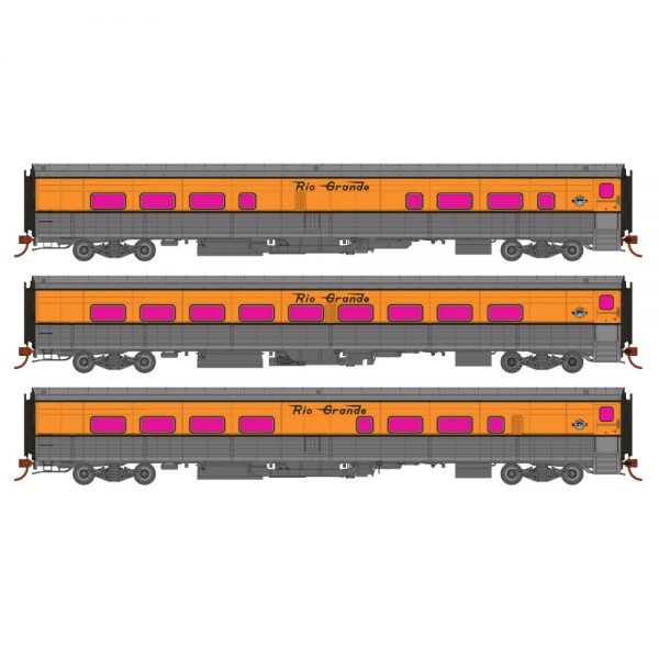 Rapido HO Tempo Ski Train Denver & Rio Grande "inc. Colorado Springs (Club), North Park (Café), and Mt. Elbert (Coach)" - Set #1