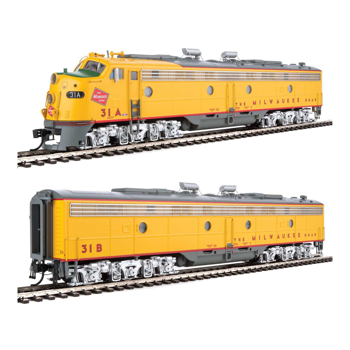 Walthers Proto HO E9A-B Set Milwaukee Road 