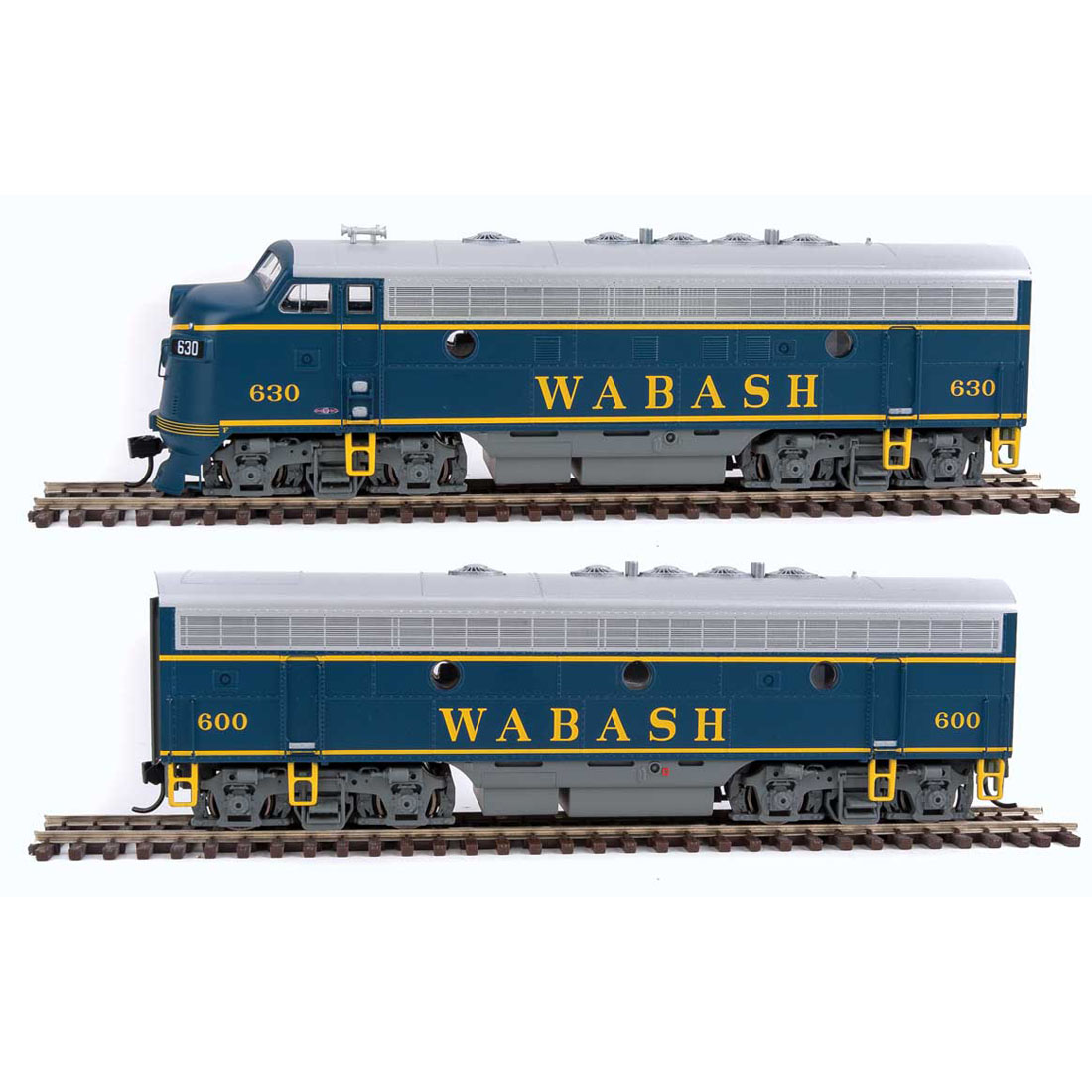 Walthers Mainline HO F7A-B Set Wabash w/ DCC & Sound - Spring