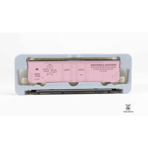 Scale Trains HO Kit Classic Evans 5100 RBL 8' Double-Plug-Door Boxcar Wisconsin Southern "Breast Cancer Awareness" - Image 2