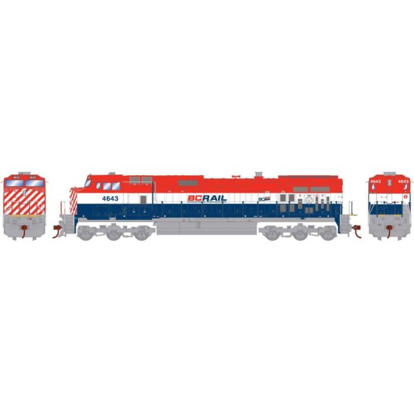 Athearn Roundhouse HO C44-9W British Columbia Railway "Blue, White, & Red"