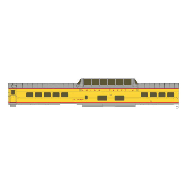 Walthers Proto HO 85' ACF Dome Coach Union Pacific Heritage Series "Late Version, Columbine" #7001 w/ Lights