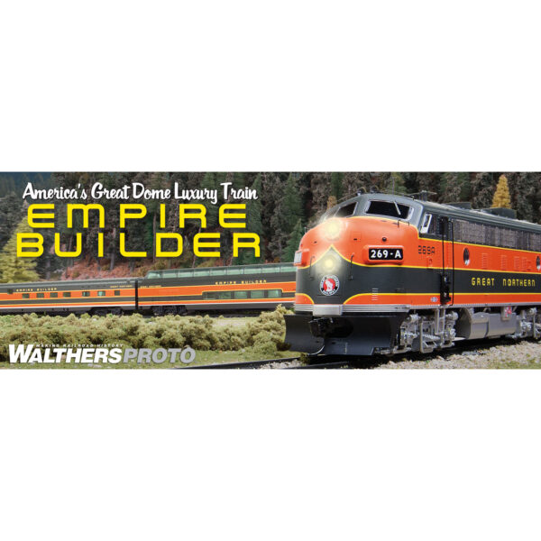 Walthers HO Proto Great Northern "Empire Builder" 9-Car Set w/ Lights