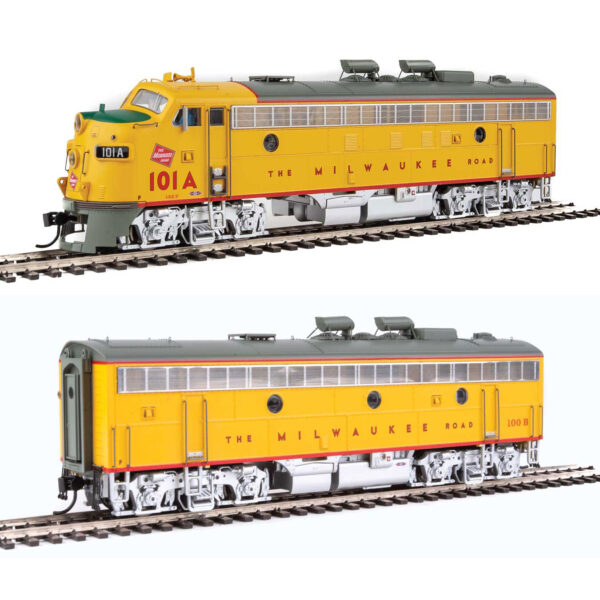 Walthers Proto HO FP7A & F7B Milwaukee Road "Yellow" w/ DCC & Sound - Image 2