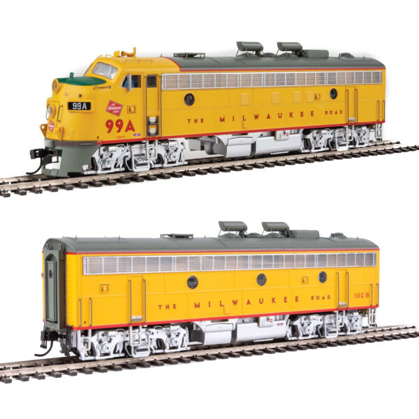 Walthers Proto HO FP7A & F7B Milwaukee Road "Yellow" w/ DCC & Sound