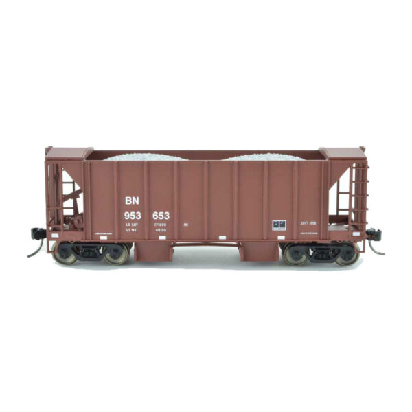 Bowser HO 70 Ton 2 Bay Ballast Hopper with Side Chutes Burlington Northern