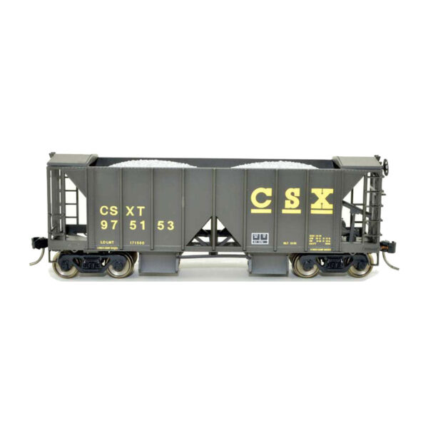 Bowser HO 70 Ton 2 Bay Ballast Hopper with Side Chutes CSX "Black"