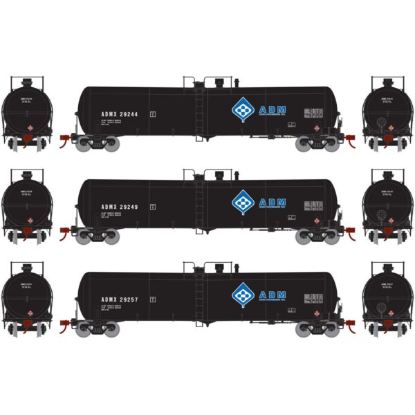 Athearn HO 30,000 Gallon Tank Car ADM "Molecule" 3 Pack