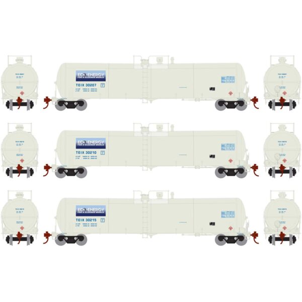 Athearn HO 30,000 Gallon Tank Car Eco Energy "TIEX" 3 Pack