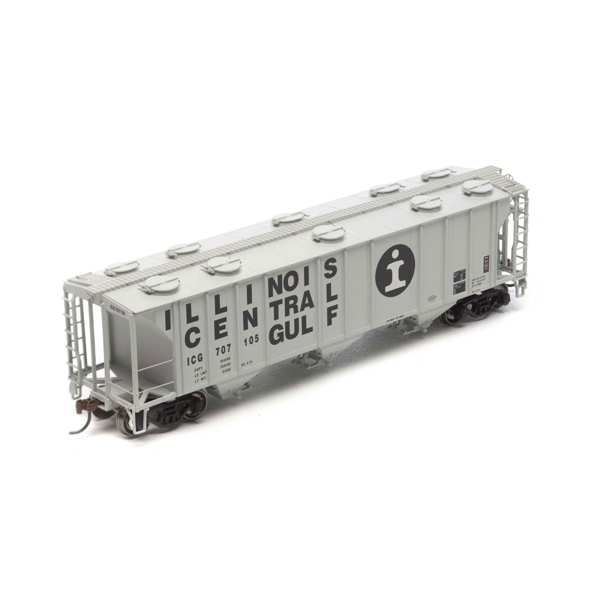 Athearn HO PS-2 2893 3-Bay Covered Hopper Illinois Central Gulf