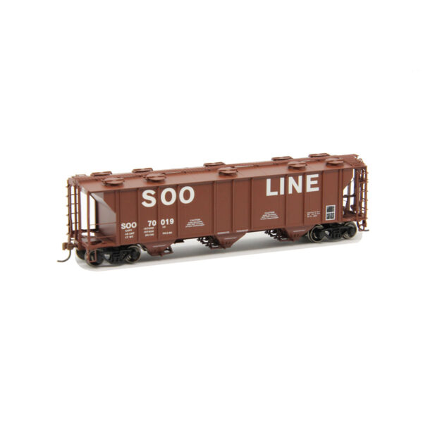 Athearn HO PS-2 2893 3-Bay Covered Hopper Soo Line "Brown"