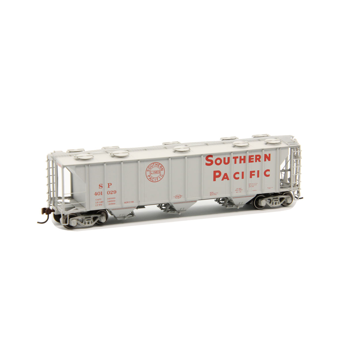 Athearn HO PS-2 2893 3-Bay Covered Hopper Southern Pacific "Red