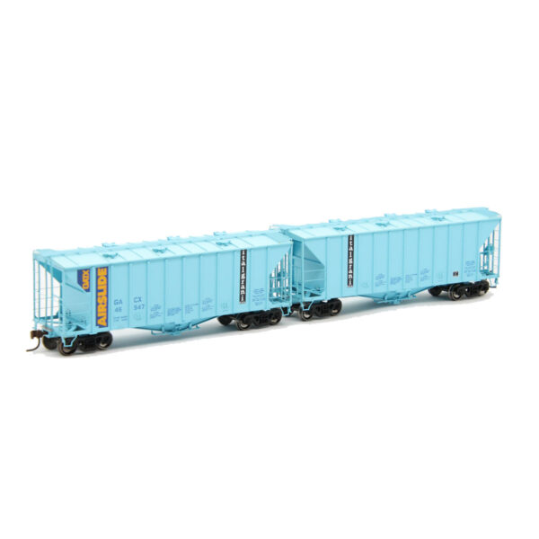 Athearn HO GATC 2600 Airslide Covered Hopper GATX Drawbar 2 Pack