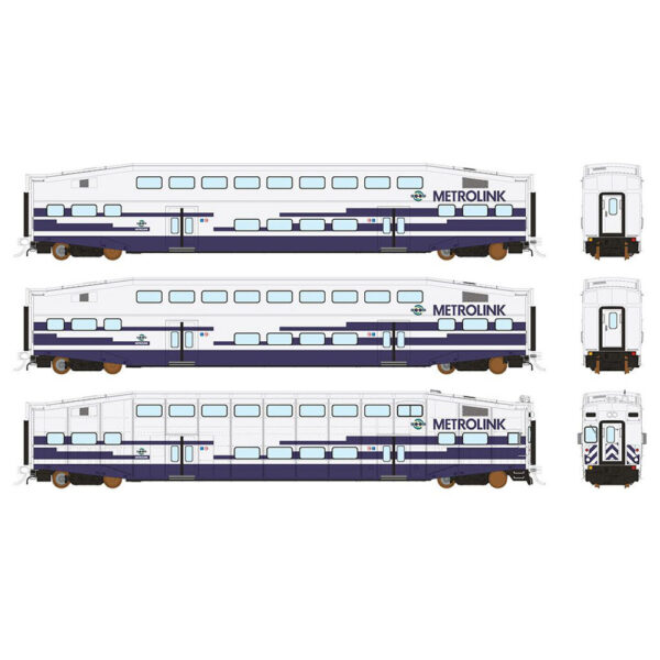 Rapido HO BiLevel Commuter Cars Metrolink "Series II Cab, Series III Coach" 3 Pack