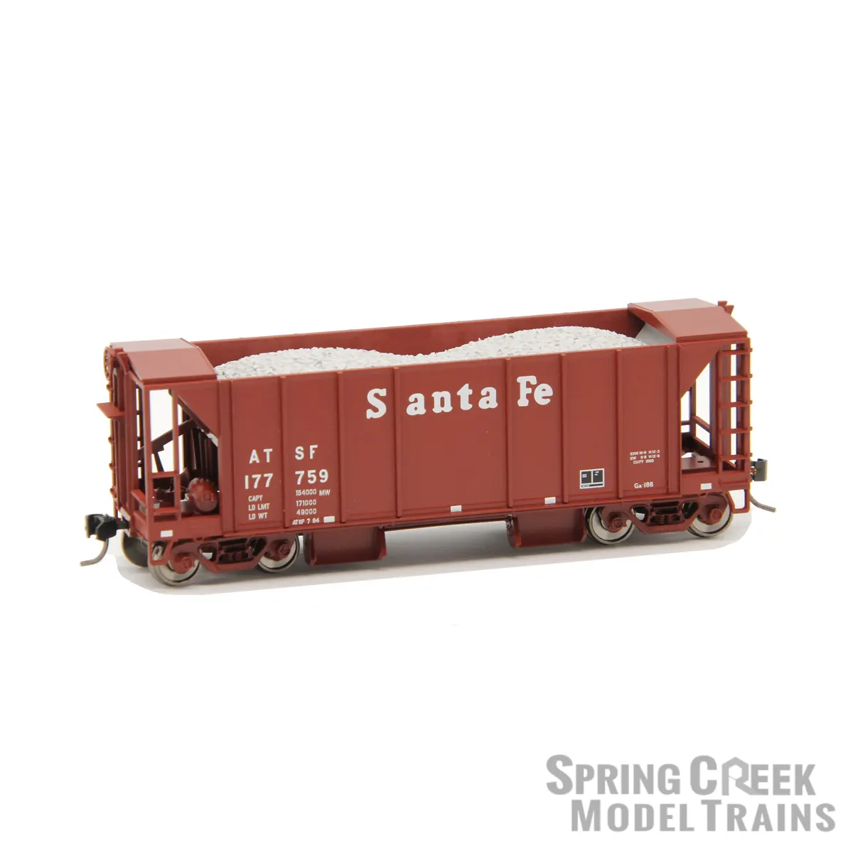 smeren Vertrouwen documentaire Spring Creek Exclusive HO Bowser 70 Ton 2 Bay Ballast Hopper with Side  Chutes Santa Fe - Spring Creek Model Trains