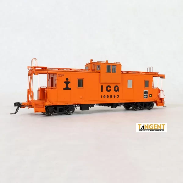 Tangent HO Centralia Shops Steel Wide Vision Caboose Illinois Central Gulf "Simplified w/ Logo Repaint 1978+" w/ Lights