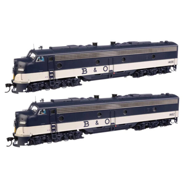 Walthers Proto HO E8A-A Set Baltimore & Ohio "Blue & Silver" w/ DCC & Sound