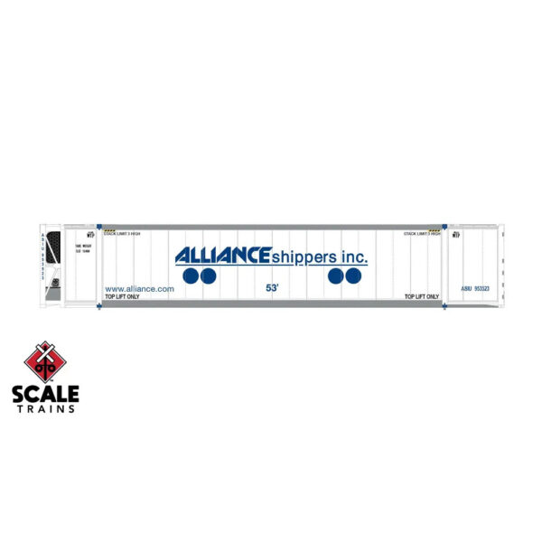 Scale Trains HO 53' CIMC Reefer Container Alliance Shippers 3 Pack