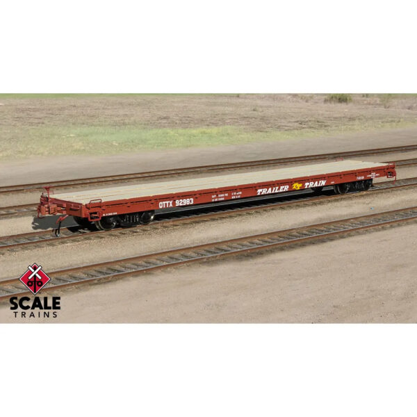 Scale Trains HO Fox Valley Models 60' PS F60GH Flat Car Trailer Train "Brown, OTTX"