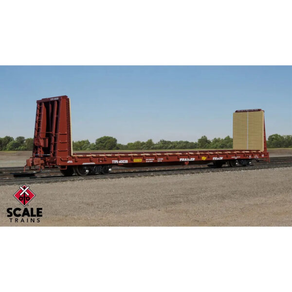 Scale Trains N Rivet Counter F68AH Bulkhead Flat Car Trailer Train "Oxide Red, Return to SCL"