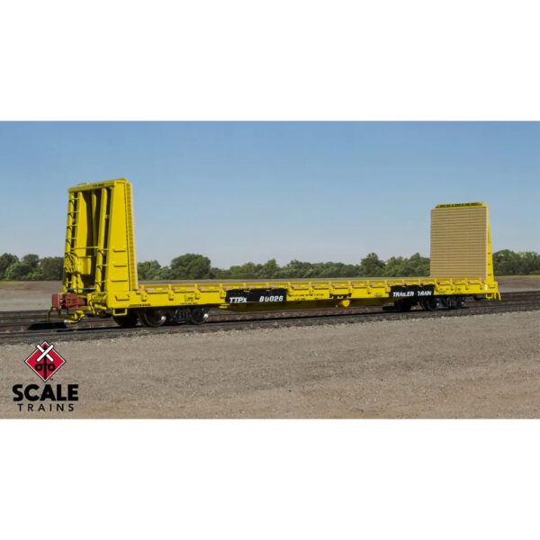 Scale Trains N Rivet Counter F68AH Bulkhead Flat Car Trailer Train "Yellow"