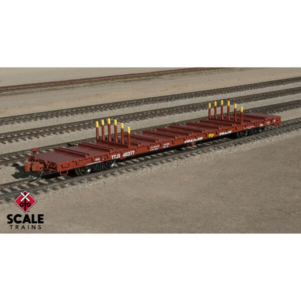 Scale Trains N Rivet Counter F68BH Finger Rack Flat Car Trailer Train "Oxide Red"