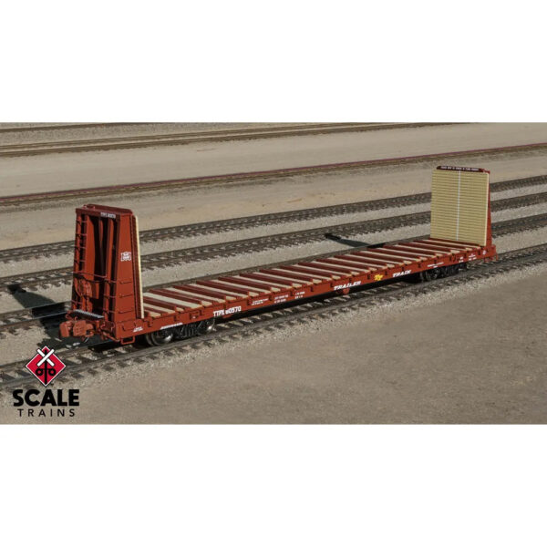 Scale Trains N Rivet Counter F68AH Bulkhead Flat Car Trailer Train "Oxide Red, RI Logo" #80570