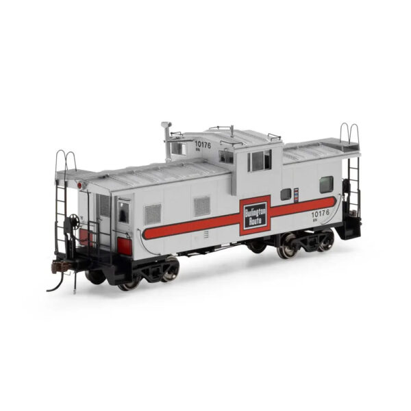 Athearn Genesis HO ICC Wide Vision Caboose Burlington Northern "ex CB&Q, Red Stripe" w/ Lights